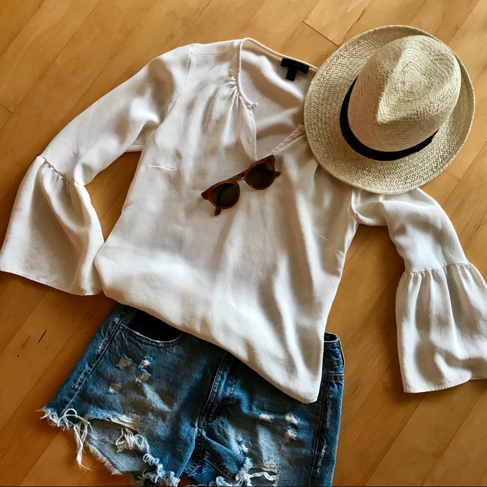 J. Crew Silk Bell Sleeve Blouse